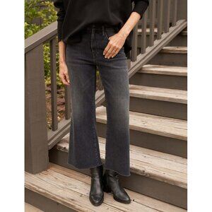 Frank & Eileen Galway Jean-1981 Washed Black Wide Crop Leg Stretch Denim Size 27